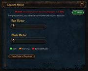 Muted Account Status message