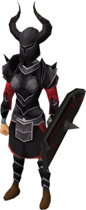 A player wearing Black armour (sk)
