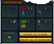 The collection box with an item being returned to the owner.