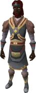 A male player wearing the Tribal outfit