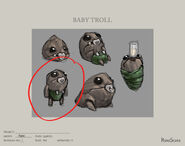 Concept art of the baby troll.