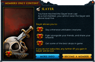 Interface about the benefits of members after getting level 5 Slayer.