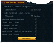 Sliske's Endgame quest replay options