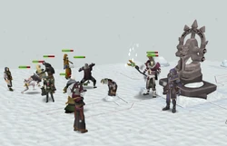 A fight occurring due to disagreement as to who the sacrifice shall be.