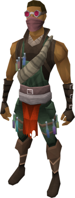 A player wearing the botanist's armour set.