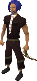 Off-hand bronze crossbow equipped