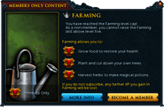 Interface about the benefits of members after getting level 5 Farming.