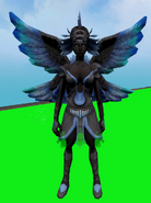 A female player with Gossamer Outfit equipped