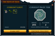 The accumulated rewards & total enrage interface