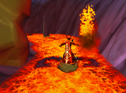 Lava surfing