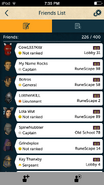 The friends list, to be used to chat