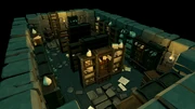 A hidden library beneath the temple.