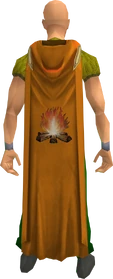 Hooded firemaking cape equipped