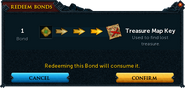 Redeeming a bond for Treasure Map Key confirmation