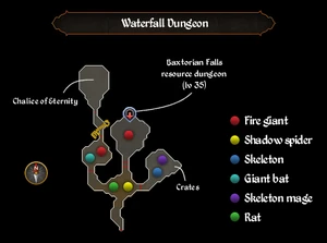 Waterfall Dungeon map