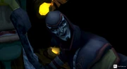 Sliske's complacent demeanour