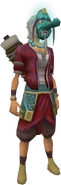 A female player wearing the Gu outfit