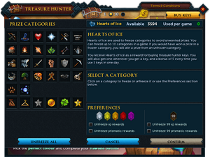 Treasure Hunter Heart of Ice interface