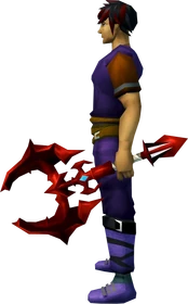 Off-hand dragon battleaxe equipped