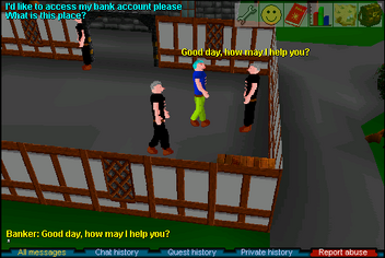 Talking to an NPC in RuneScape Classic