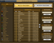Hiscores Main Page (pre clan update)