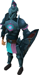 A player wearing the rune heraldic armour (lg)