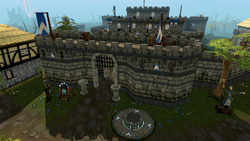 A Scenic View. If you go up the ladder once on the west side of Lumbridge  castle, you can now clip through the wall and float around anywhere. You  can't interact with