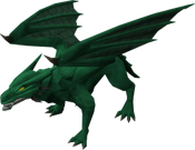 Um dragão verde