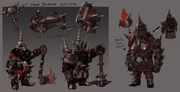 Concept art of chaos dwarves.