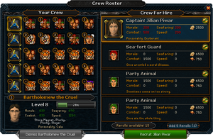 Crew Roster interface