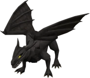 Black dragon, level 100, lurking at the end of the Taverley Dungeon