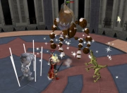 Jogador lutando na arena da torre do dominio