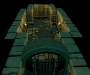 The guard dog  guarding the temple.