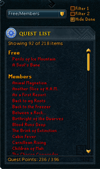 Quest List Sorted By Membership Requirement