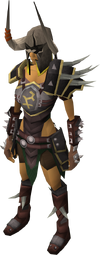 A female player wearing Bandos