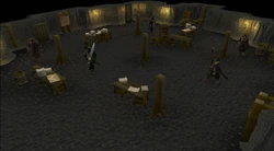 Searching through 's desks.