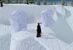 Approaching the frozen troll parents.