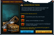 Interface about the benefits of members after getting level 5 Construction.