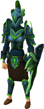 A player wearing a Guthix armour set (sk).