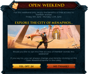 Open Weekend interface