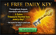 +1 free daily key popup