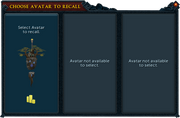 Avatar recall interface