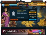 The prize claim screen