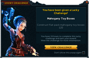 Receiving a Lucky Challenge interface