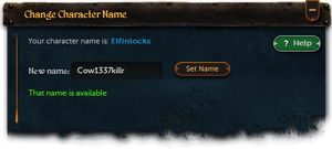 Character names interface