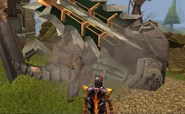 Armadyl uses Bandos's mace to crush his remains.