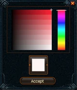 Colour selection screen
