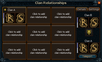 Clan relationships interface