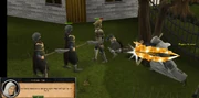 Mercenary axemen and a mage assault the Guardians of Armadyl on Lucien's orders.