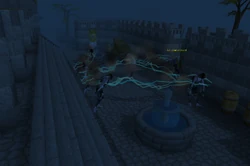 Dimintheis repelling the assault with the newly restored Shield of Arrav